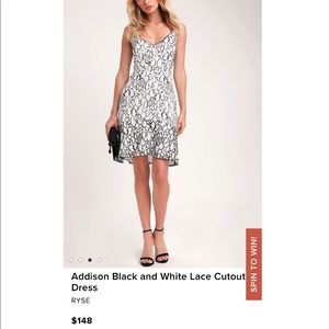 RYSE Addison Black and White Lace Cutout Dress